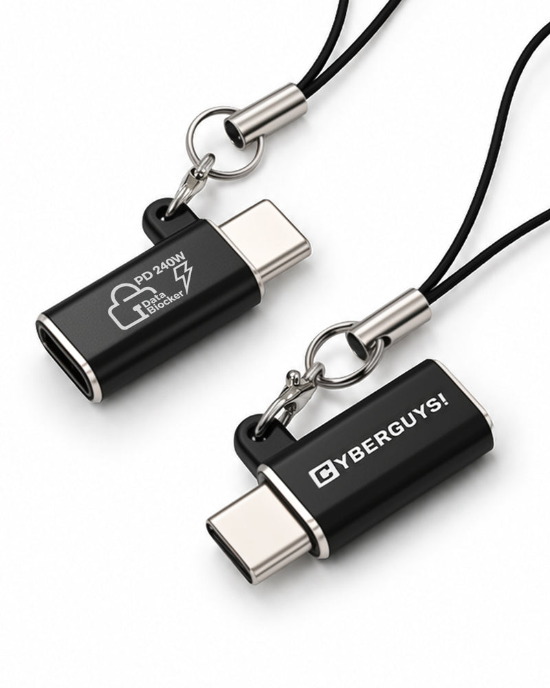 Cyberguys 2 Pack USB-C Data Blocker, Charge-Only Adapter for Secure Charging