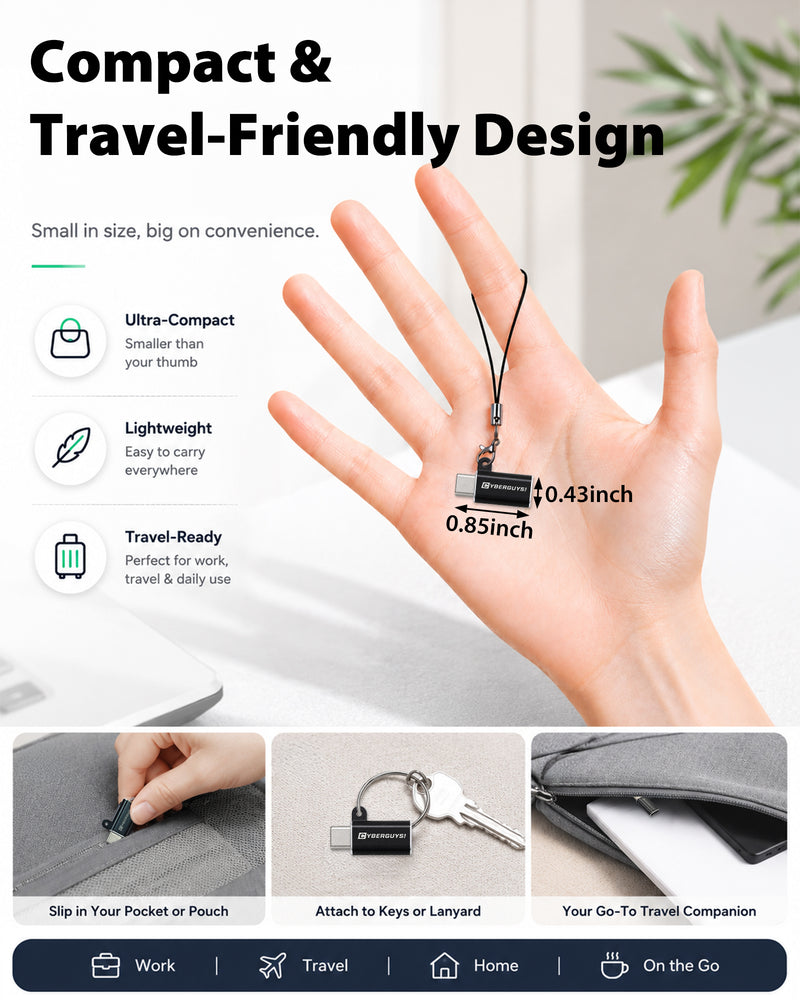 Cyberguys 2 Pack USB-C Data Blocker, Charge-Only Adapter for Secure Charging