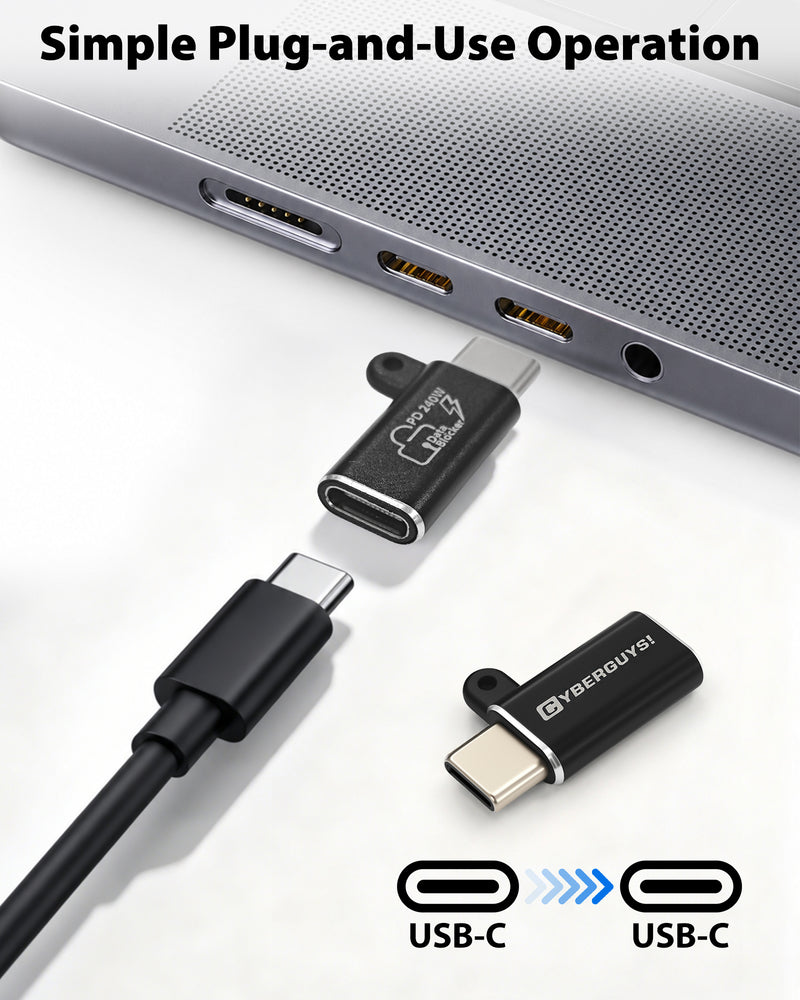 Cyberguys 2 Pack USB-C Data Blocker, Charge-Only Adapter for Secure Charging