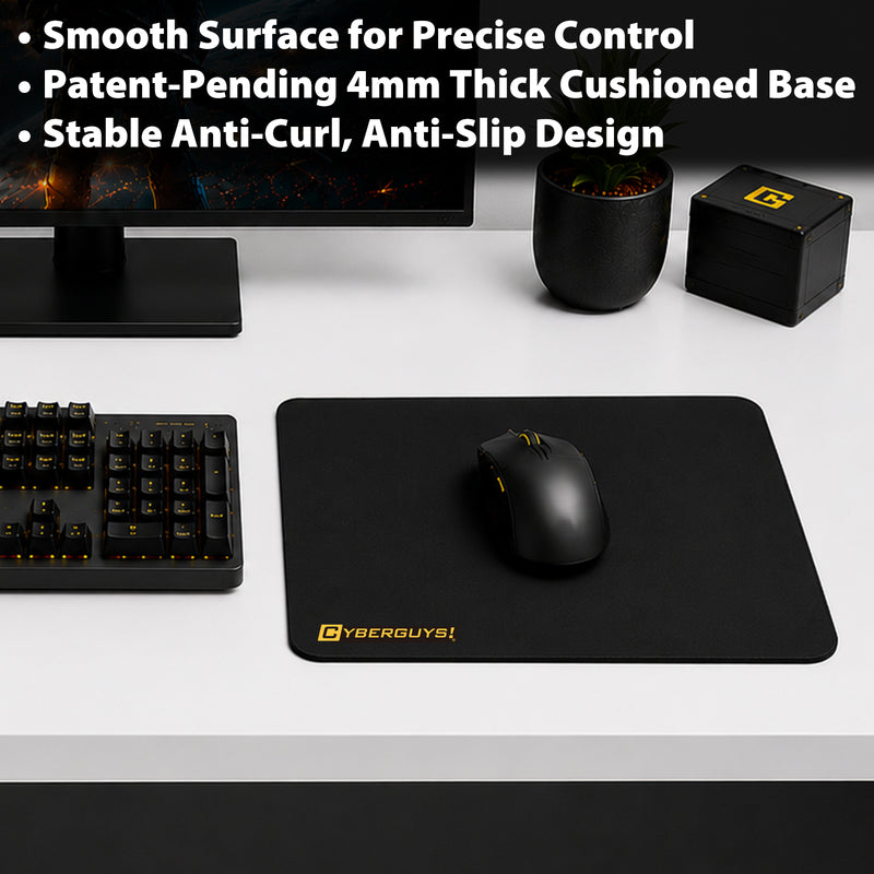 Cyberguys Premium Gaming Mouse Pad, Speed Surface with Anti-Slip Base, 15.4" X 17.7"