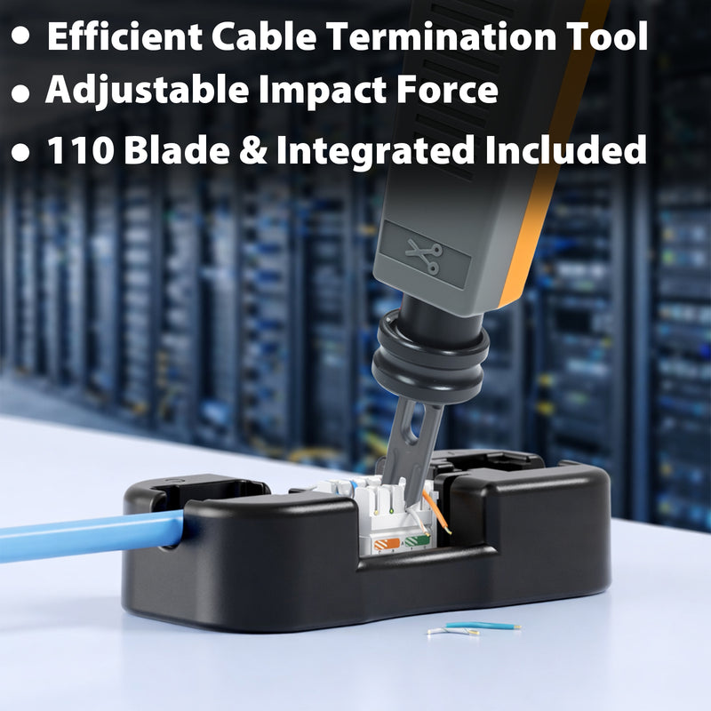 Cyberguys Punch Down Tool with 110 Blade, Adjustable Impact