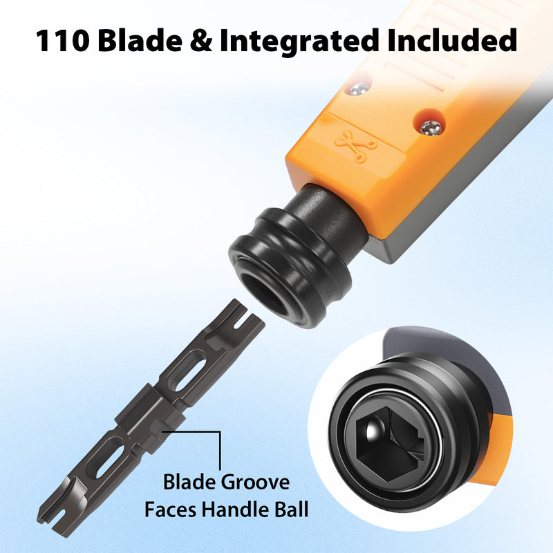 Cyberguys Punch Down Tool with 110 Blade, Adjustable Impact