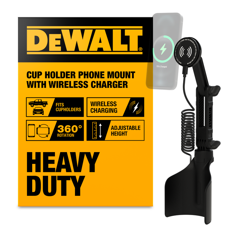 DEWALT Magnetic Wireless Charging Cup Holder Phone Mount, MagSafe Compatible