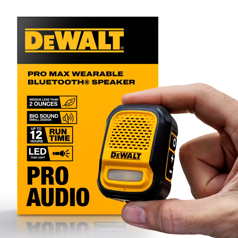 DEWALT Wearable Bluetooth Speaker with LED Light — Cyberguys