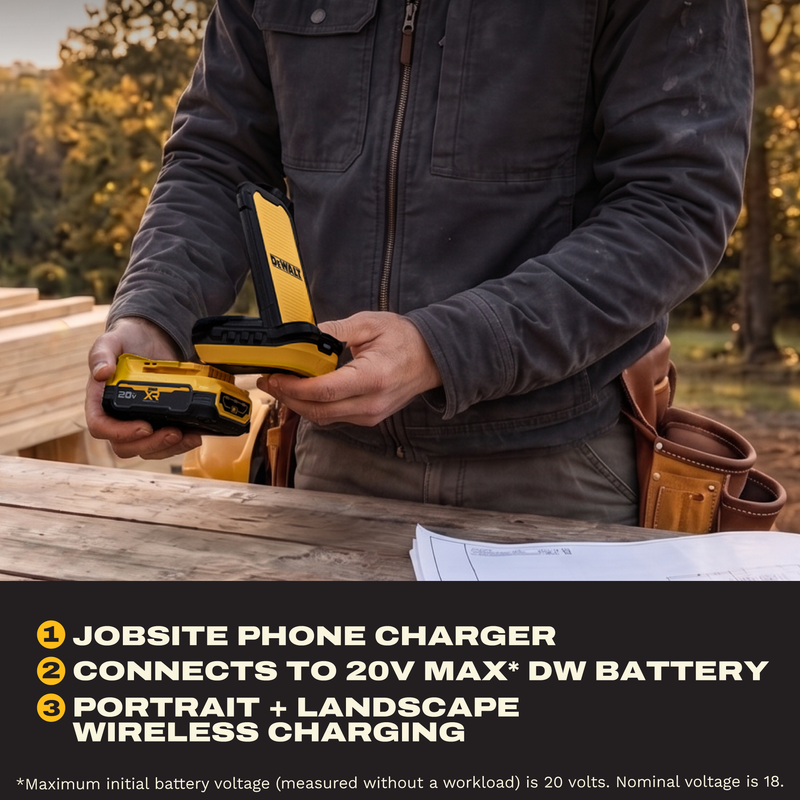 DEWALT Wireless Charger Stand – Compatible with DEWALT 20V MAX Batteries