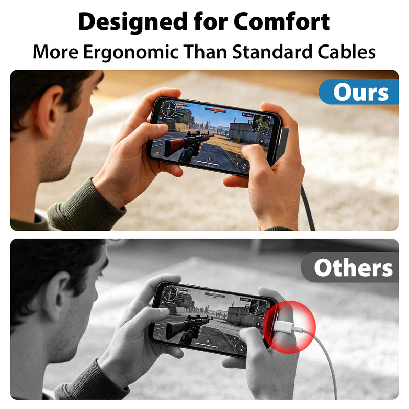 Travel Depot 240W USB-C Cable 4ft, 90 Degree with Built-In Phone Kickstand