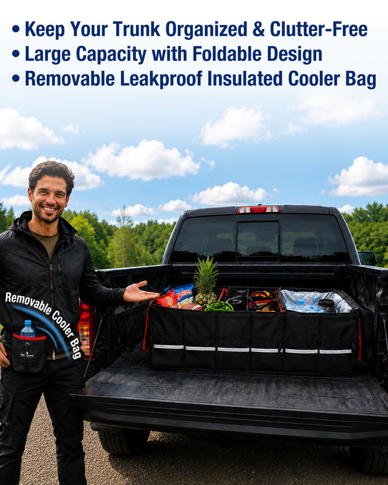 Travel Depot Car Trunk Organizer & Removable Cooler Bag – Foldable Storage