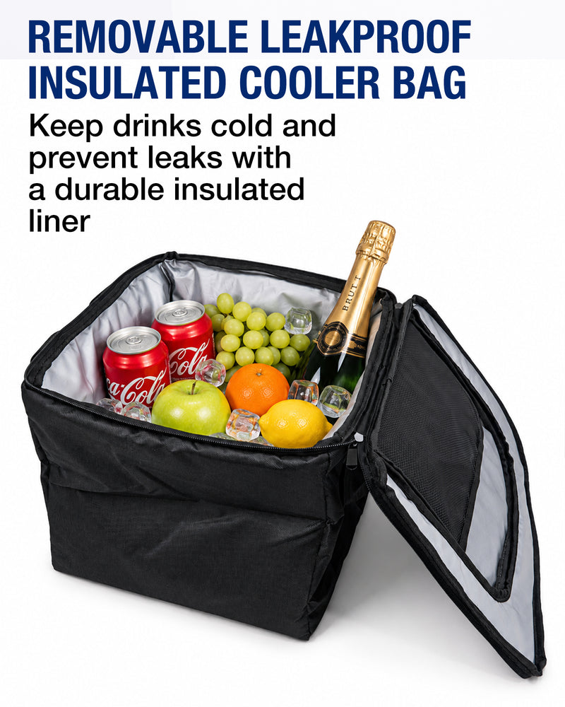 Travel Depot Car Trunk Organizer & Removable Cooler Bag – Foldable Storage