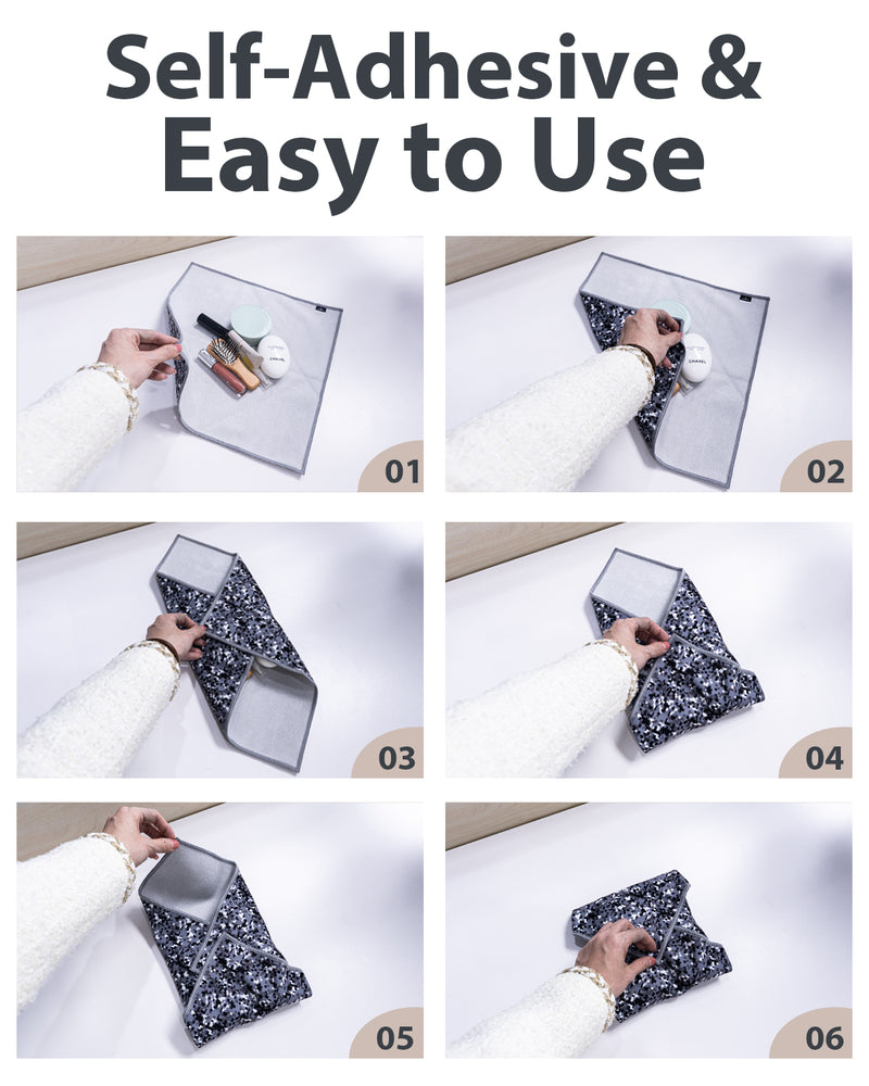 Travel Depot FLEXPOUCH Wrap, Reusable Self-Adhesive Cloth Organizer