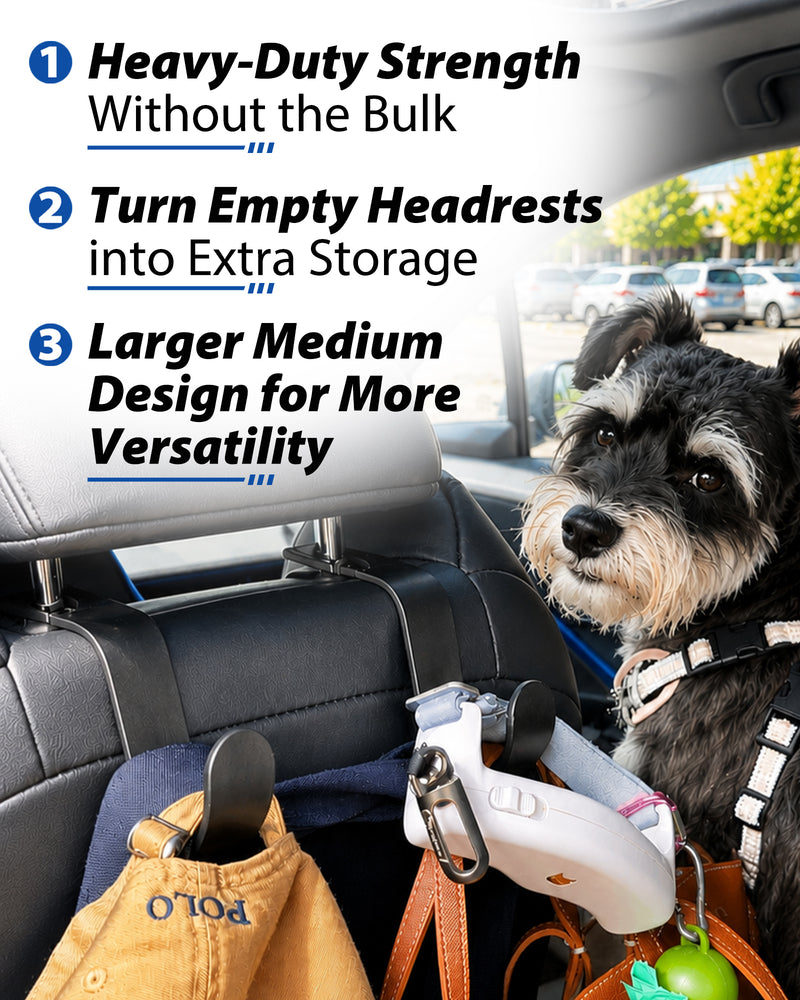 Travel Depot Car Headrest Hooks, Heavy Duty Seat Hanger for Bags