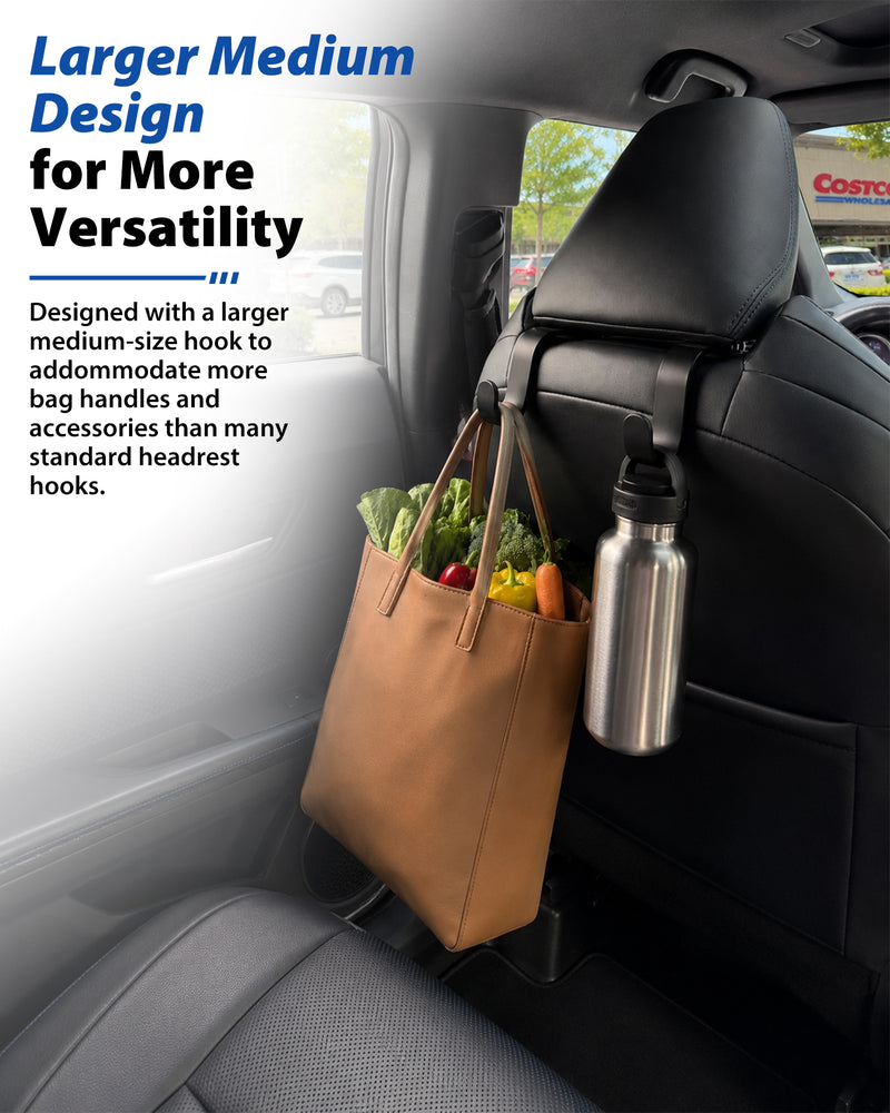 Travel Depot Car Headrest Hooks, Heavy Duty Seat Hanger for Bags