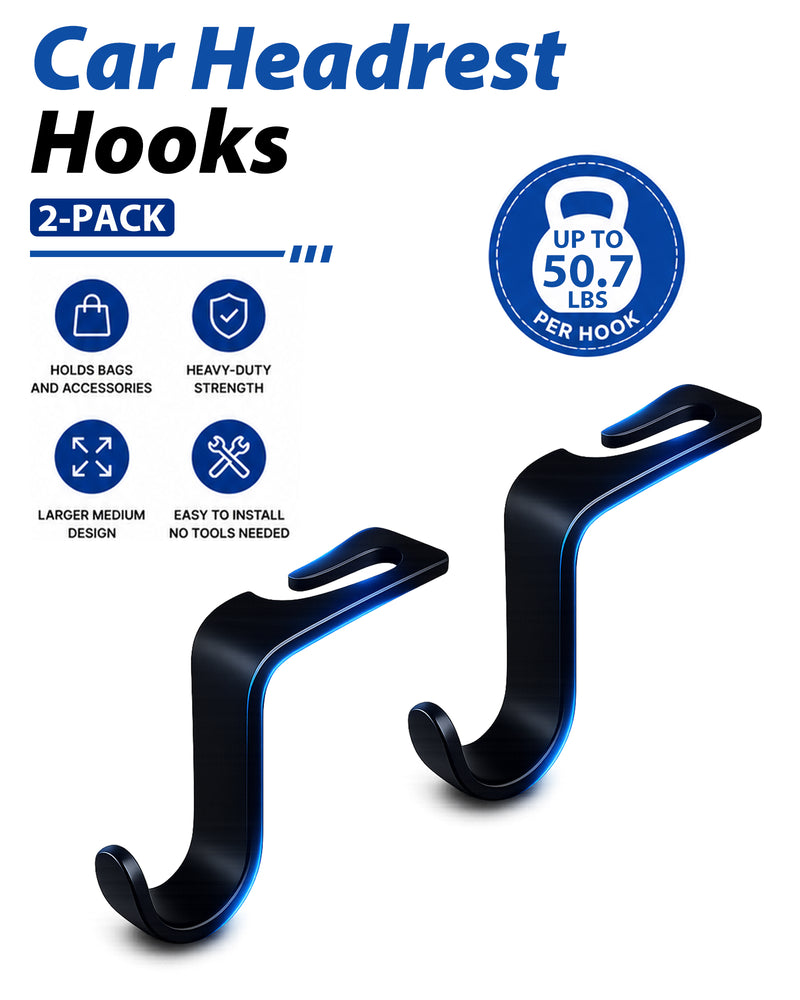 Travel Depot Car Headrest Hooks, Heavy Duty Seat Hanger for Bags