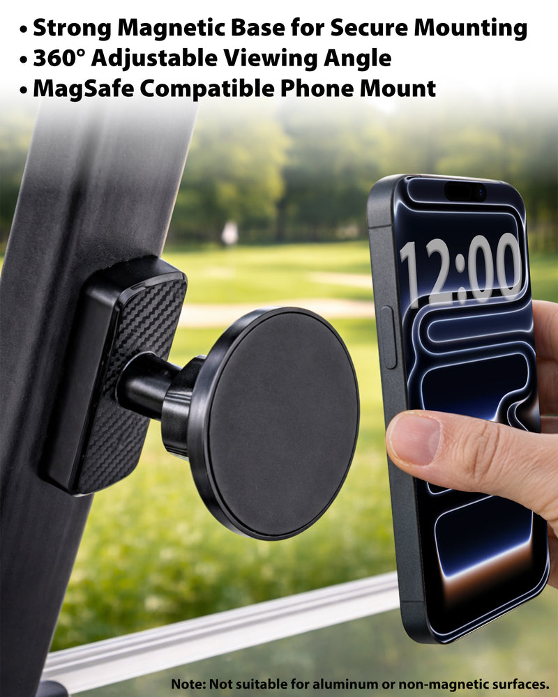 Travel Depot Magnetic Golf Cart Phone Holder, MagSafe Compatible 360° Mount