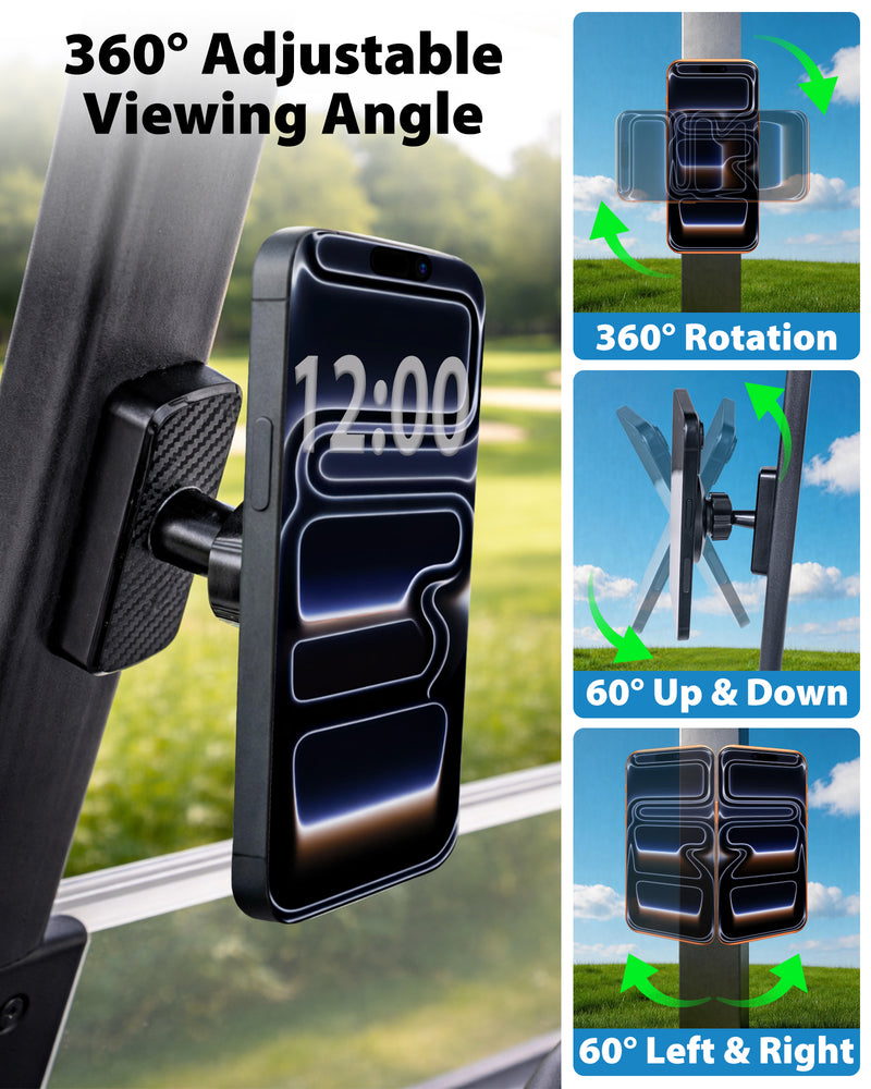 Travel Depot Magnetic Golf Cart Phone Holder, MagSafe Compatible 360° Mount
