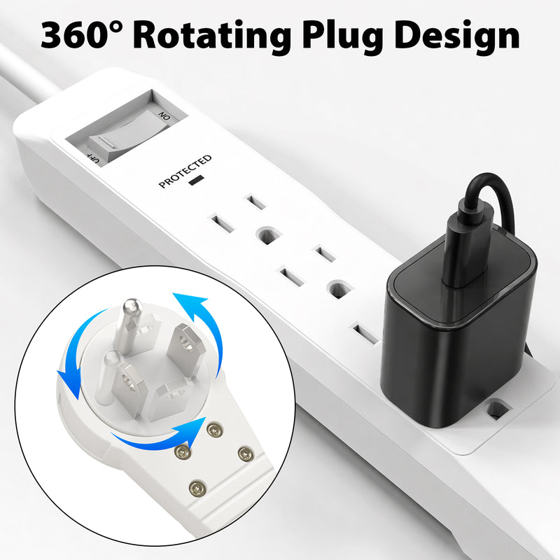 Cyberguys 4-Outlet Surge Protector Power Strip with 2 USB Ports