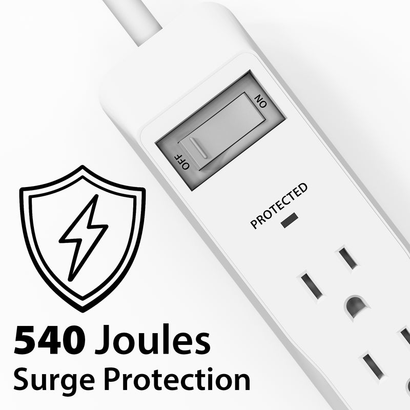 Cyberguys 4-Outlet Surge Protector Power Strip with 2 USB Ports