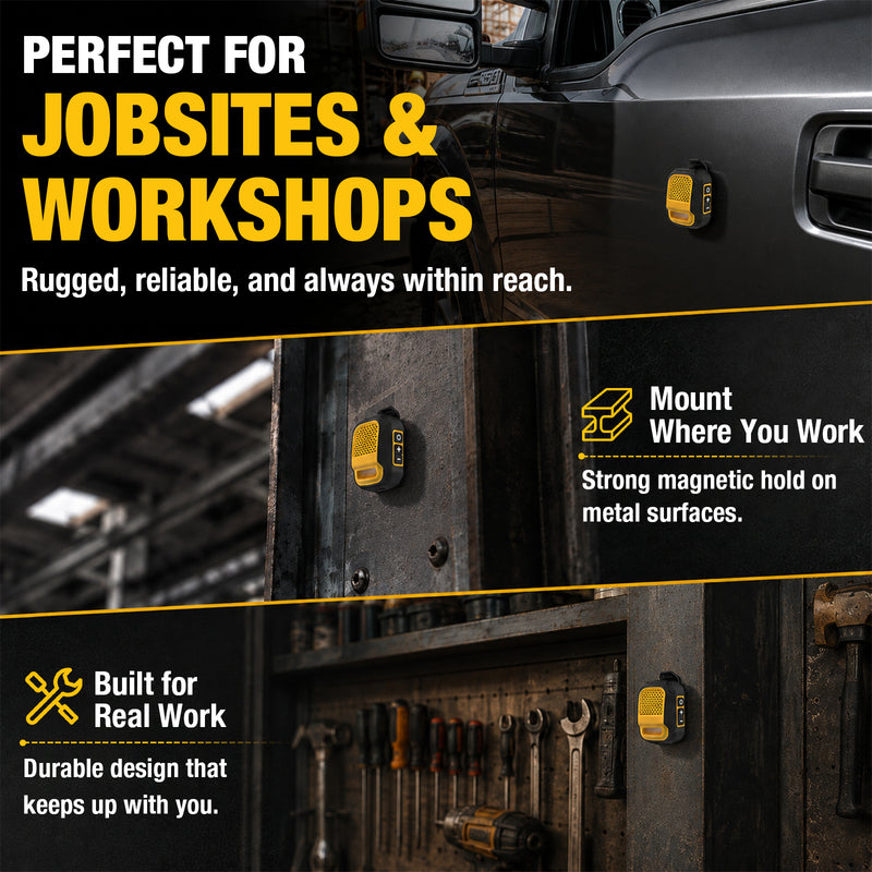 Cyberguys Magnetic Clip Sleeve for DEWALT Wearable Speaker, Universal Mount