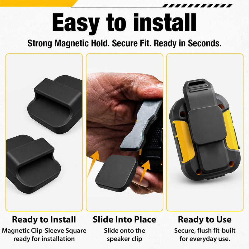Cyberguys Magnetic Clip Sleeve for DEWALT Wearable Speaker, Universal Mount