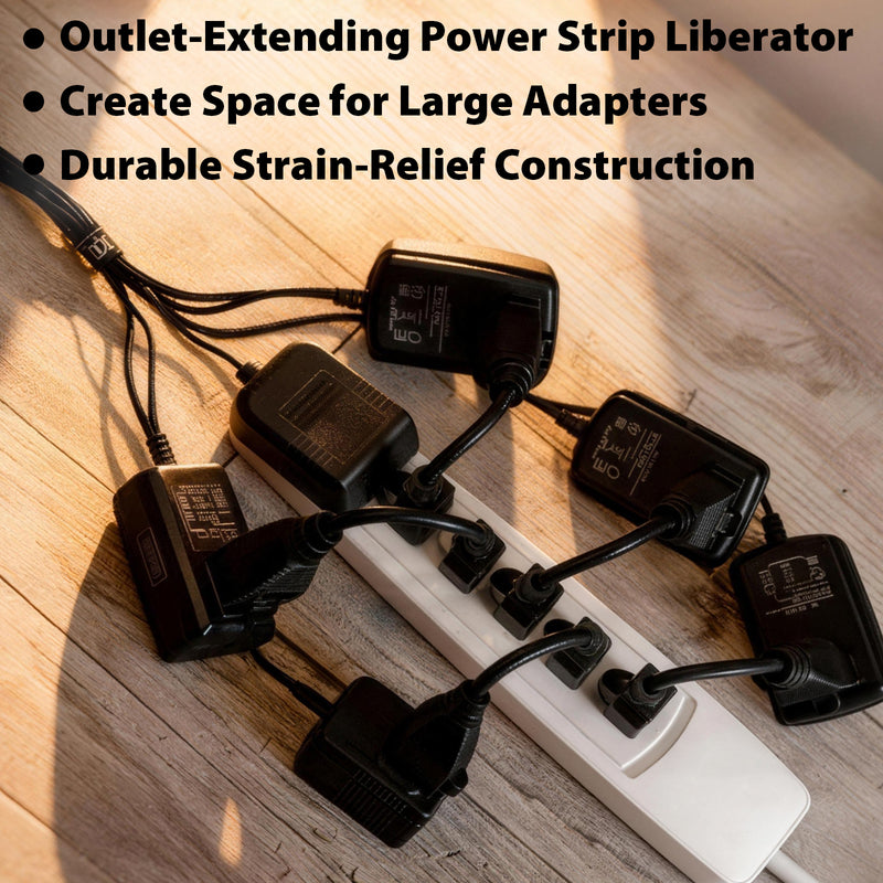 Heavy-Duty Extension Cord 14in – 3-Prong Short Power Outlet Saver, UL Listed 16 AWG