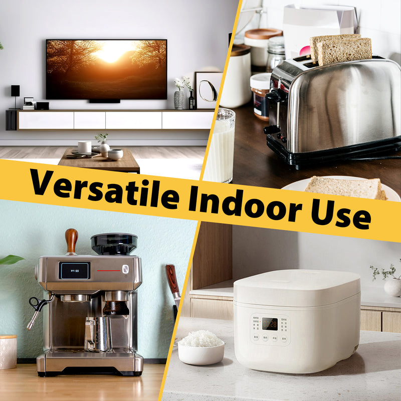 Heavy-Duty Extension Cord 14in – 3-Prong Short Power Outlet Saver, UL Listed 16 AWG