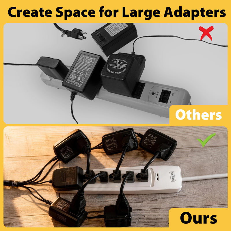 Heavy-Duty Extension Cord 14in – 3-Prong Short Power Outlet Saver, UL Listed 16 AWG