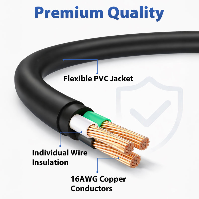 NEMA 5-15P to S-Lock C13 Power Cord – 18AWG Secure Locking Power Cable