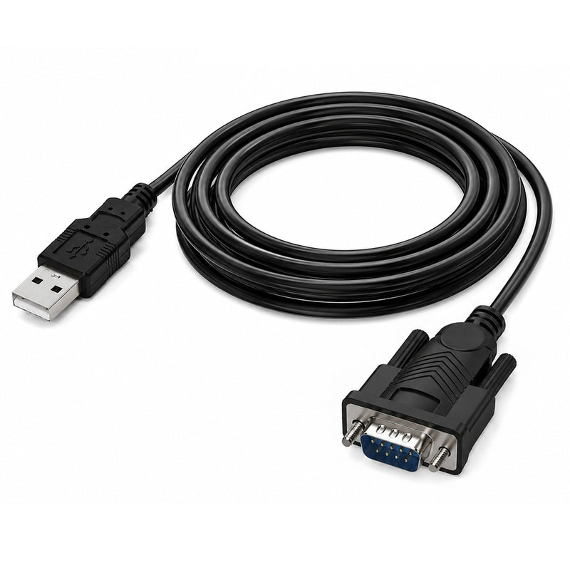 Cyberguys USB-A to RS232 Serial Cable with FTDI Chip, DB9 Plug and Play