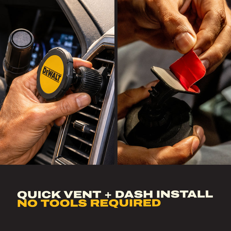 DEWALT Magnetic Car Phone Mount Kit, MagSafe Vent and Dashboard 2-in-1