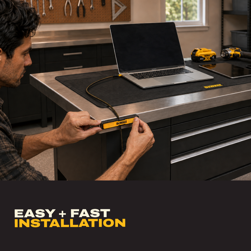 DEWALT GRIPLOCK Cable Management Bar, Adjustable Desk and Workbench Organizer