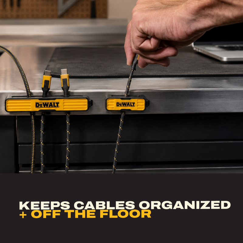 DEWALT GRIPLOCK Cable Management Bar, Adjustable Desk and Workbench Organizer