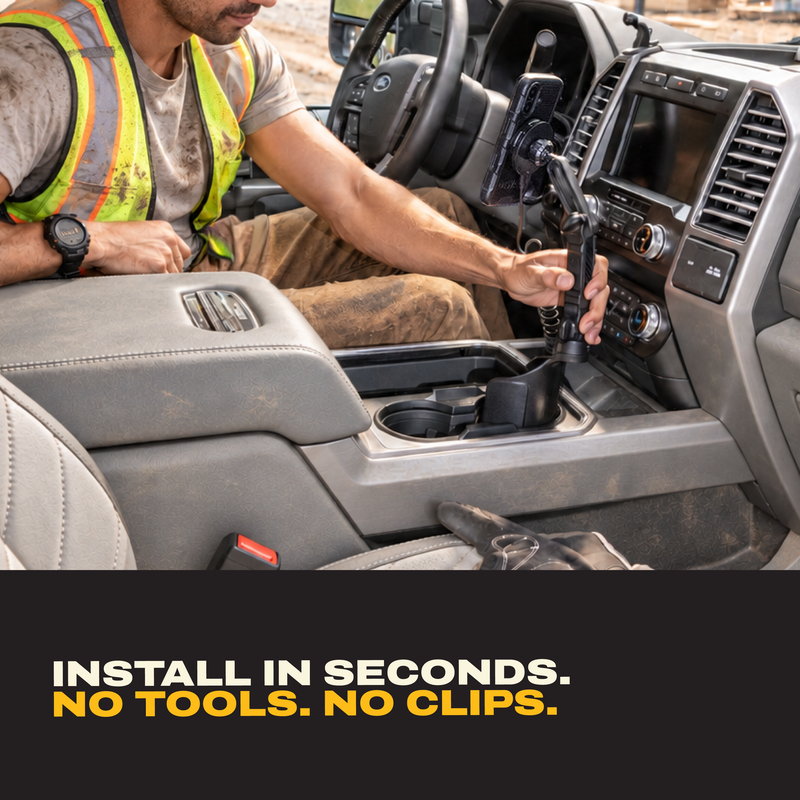 DEWALT Magnetic Wireless Charging Cup Holder Phone Mount, MagSafe Compatible