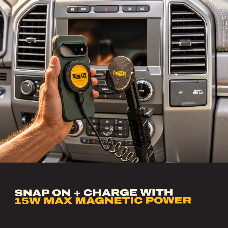 DEWALT Magnetic Wireless Charging Cup Holder Phone Mount, MagSafe Compatible