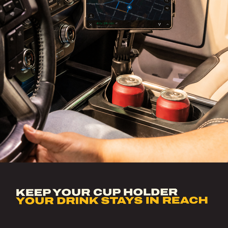 DEWALT Cup Holder Phone Mount for Car, Adjustable Crane Arm Universal Cradle