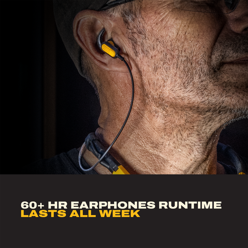 DEWALT Pro Max Neckband Earphones Gift Bundle with Case and Carabiner