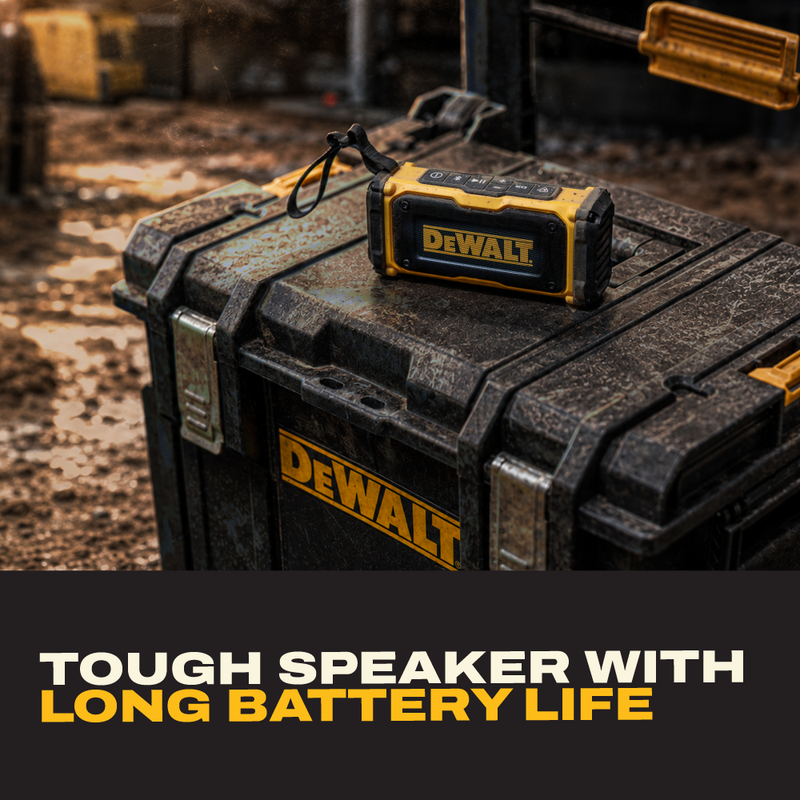 DEWALT Magnetic Jobsite Bluetooth Speaker, 14H Runtime Waterproof Portable