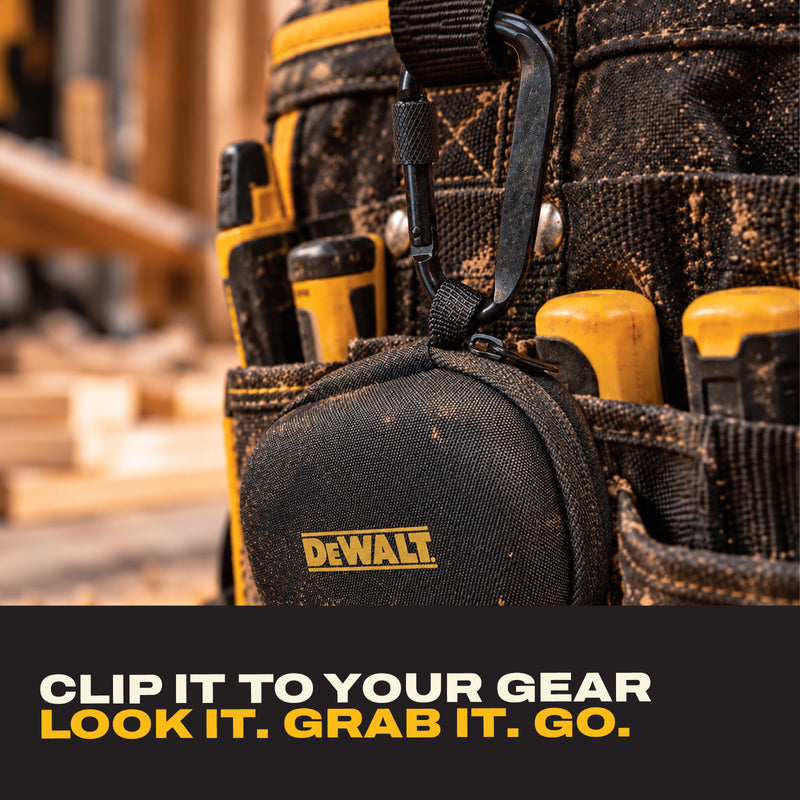 DEWALT Wireless Earbuds Gift Bundle with Carrying Case, Lanyard and Carabiner