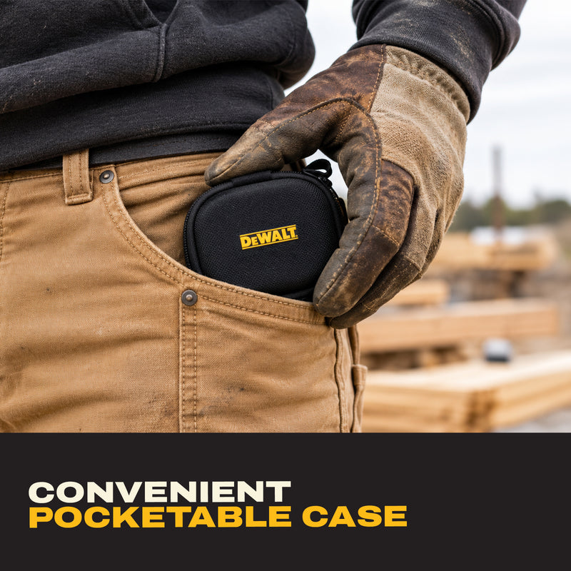 DEWALT Wireless Earbuds Gift Bundle with Carrying Case, Lanyard and Carabiner