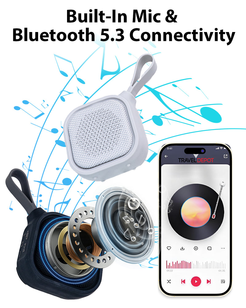 Travel Depot Magnetic Wireless Bluetooth Speaker, IP67 Waterproof Portable