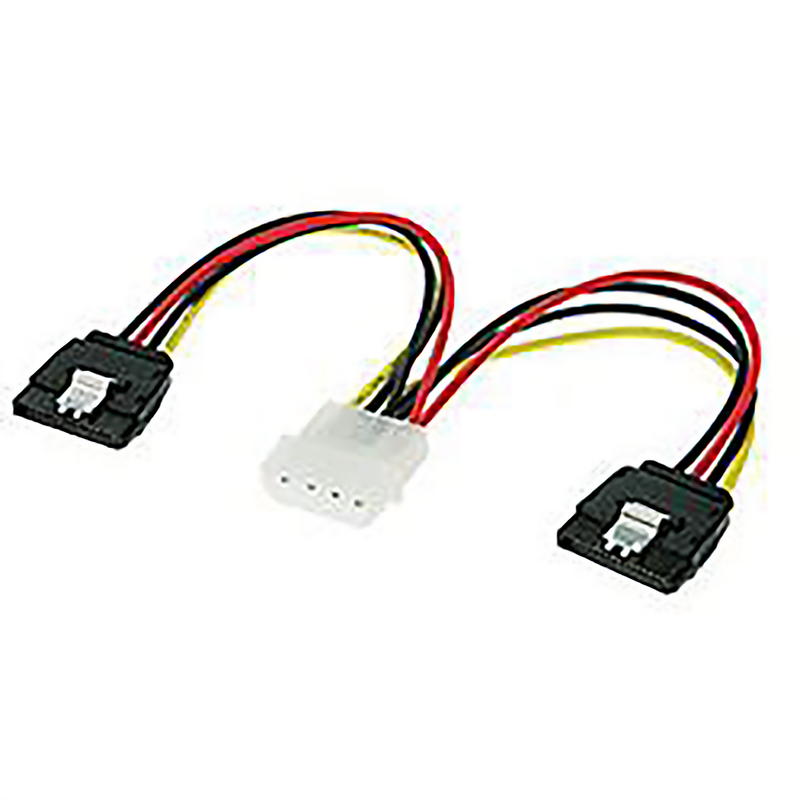 SATA Power Y Splitter Cable, 6 Inch – 1x 15-Pin Male to 2x 15-Pin Female