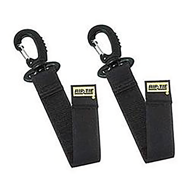 RIP-TIE NYLON SNAP HOOK, 2-PACK, BLACK