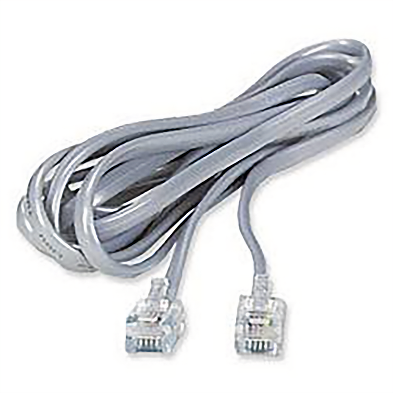 RJ11 6P6C MODULAR FLAT PHONE CABLE, SILVER, 25FT