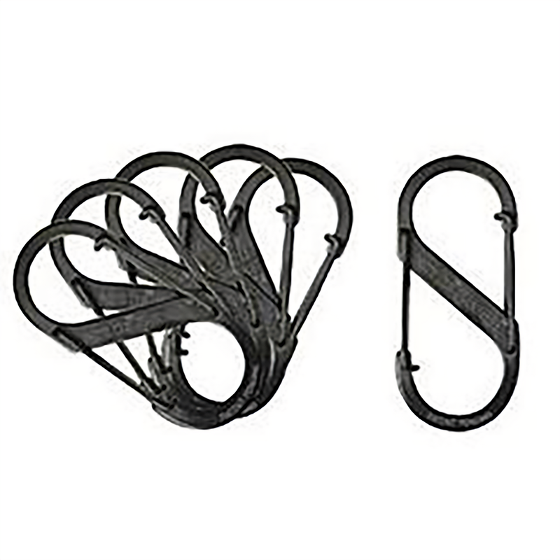Nite Ize S-BINER CLIPS, BLACK, 6 PACK