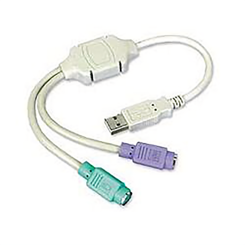 USB to PS2 Adapter – USB to PS/2 Converter for Keyboard & Mouse, Plug-and-Play