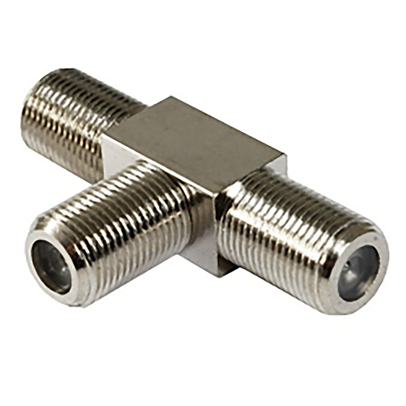 COAXIAL T ADAPTER, F FEMALE/FEMALE/FEMALE