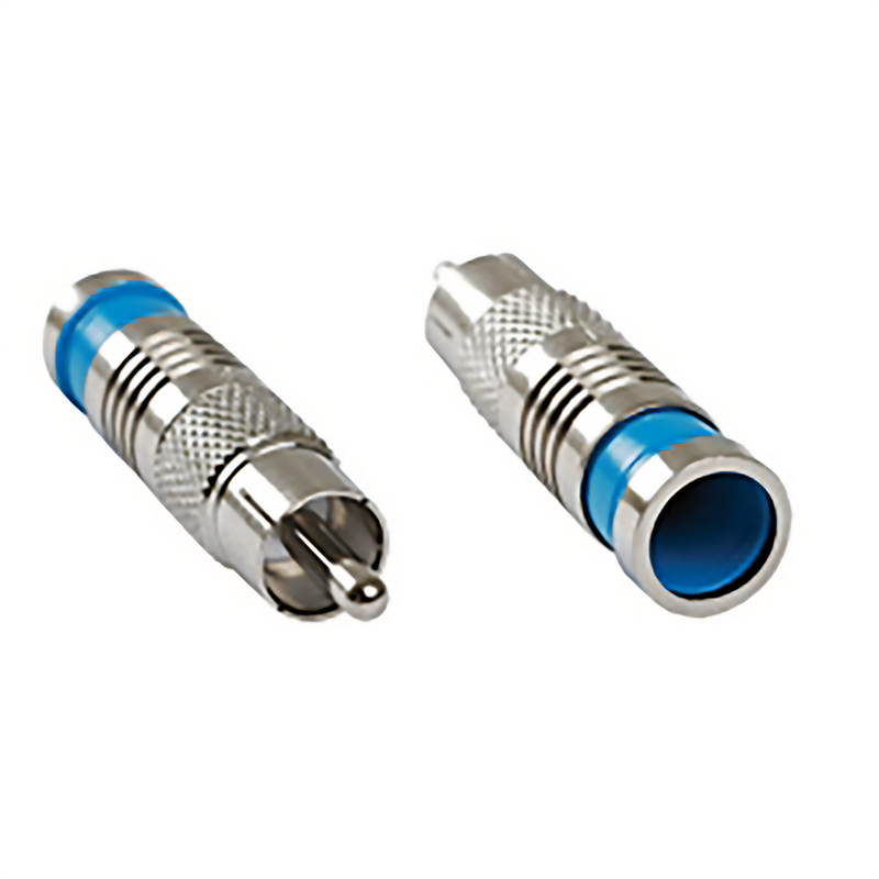 RCA RG6 QUAD COMPRESSION CONNECTOR, NICKLE PLATE