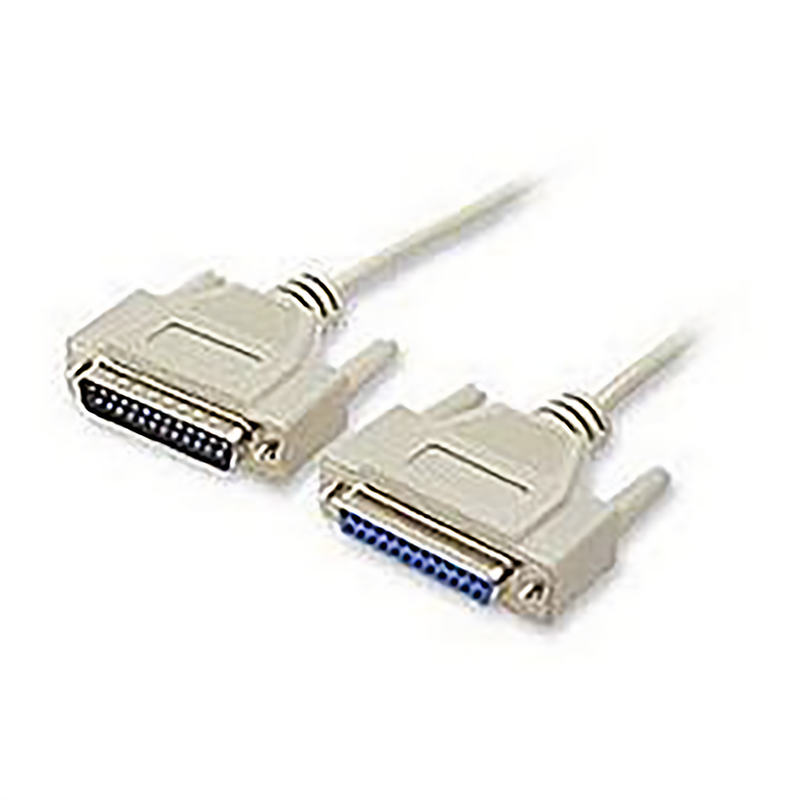 RS232 Serial Cable DB25 Male to Female – MLD Straight-Through Data Transfer Cable
