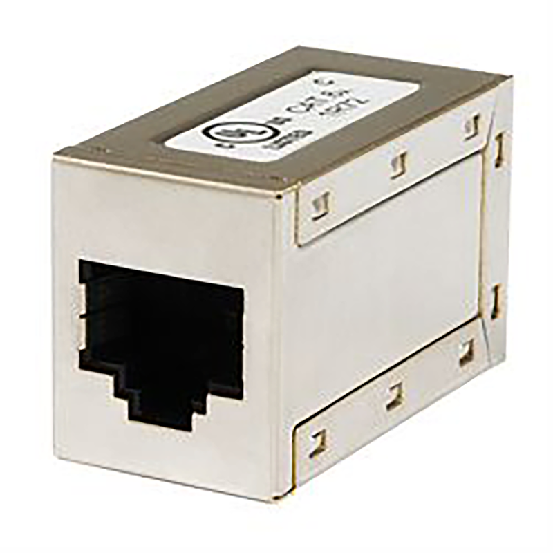 CAT6A RJ-45 INLINE COUPLER, SHIELDED, METAL