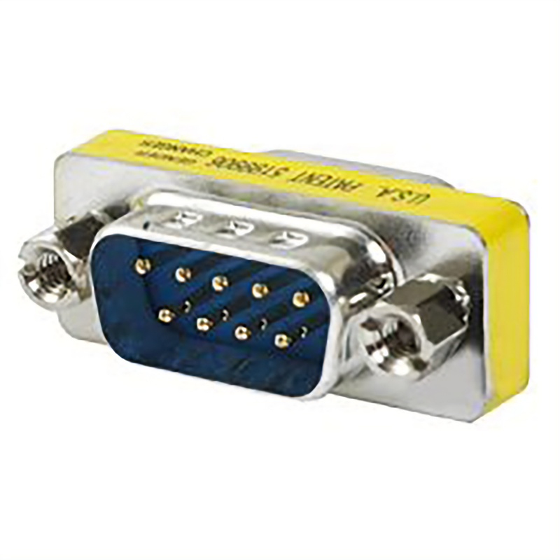 DB9 Gender Changer – Thin Profile, Male to Male Serial Adapter Connector