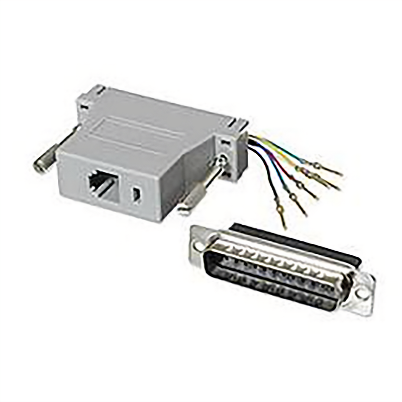 Modular Adapter DB25 Male to RJ11/RJ12 – Serial to Phone Jack Connector