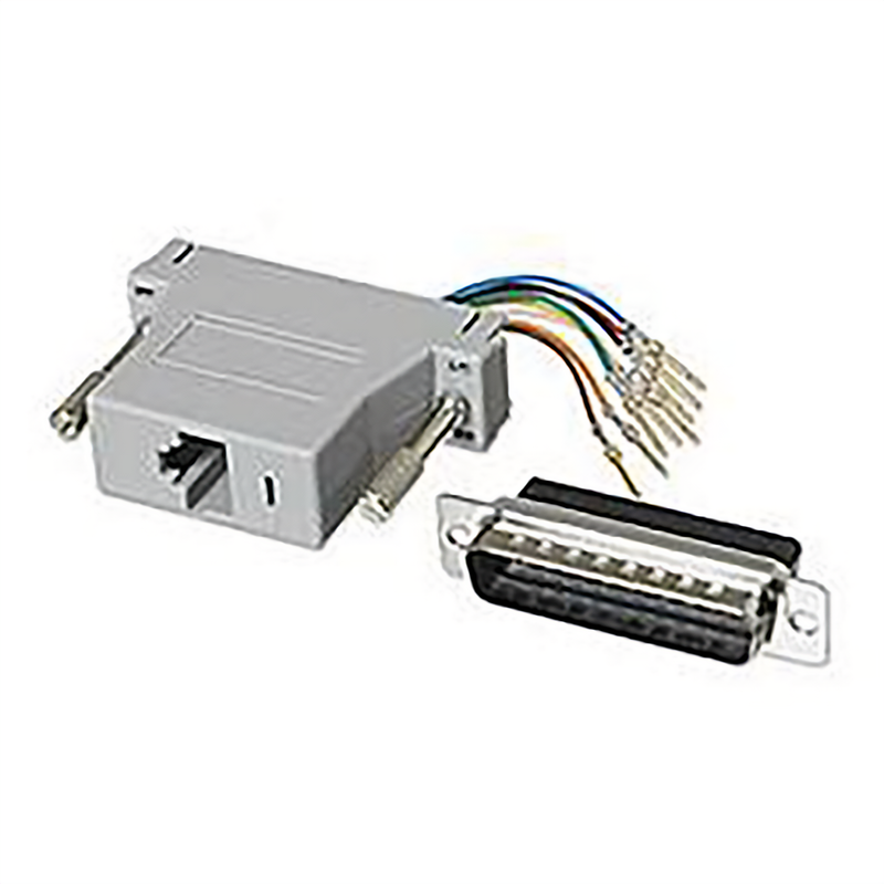 Modular Adapter DB25 Male to RJ45 – Serial to Ethernet Style Connector